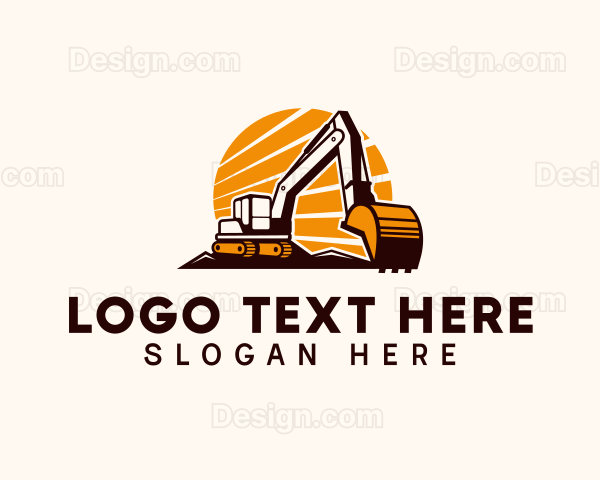 Backhoe Digger Construction Logo