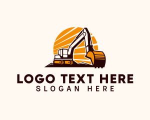 Backhoe Digger Construction logo design