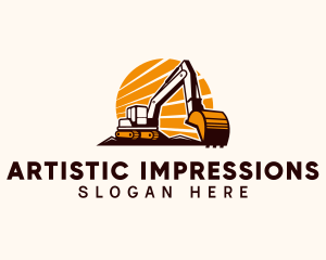 Backhoe Digger Construction logo design