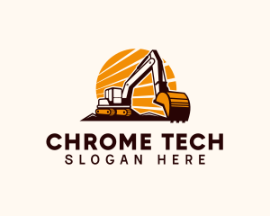 Backhoe Digger Construction logo design