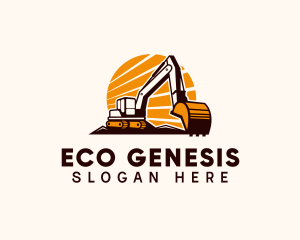 Backhoe Digger Construction logo design