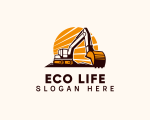 Backhoe Digger Construction logo design