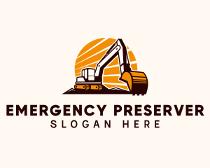 Backhoe Digger Construction logo design