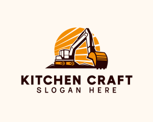 Backhoe Digger Construction logo design