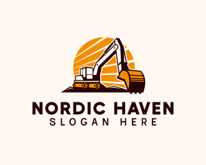 Backhoe Digger Construction logo design