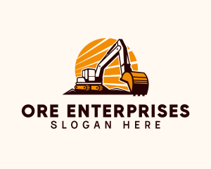 Backhoe Digger Construction logo design