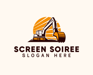 Backhoe Digger Construction logo design