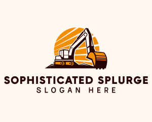 Backhoe Digger Construction logo design