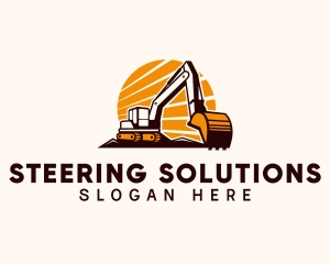 Backhoe Digger Construction logo design