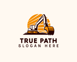 Backhoe Digger Construction logo design