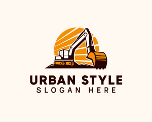 Backhoe Digger Construction logo design