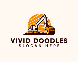 Backhoe Digger Construction logo design