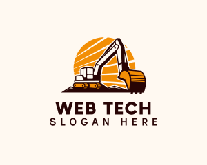 Backhoe Digger Construction logo design