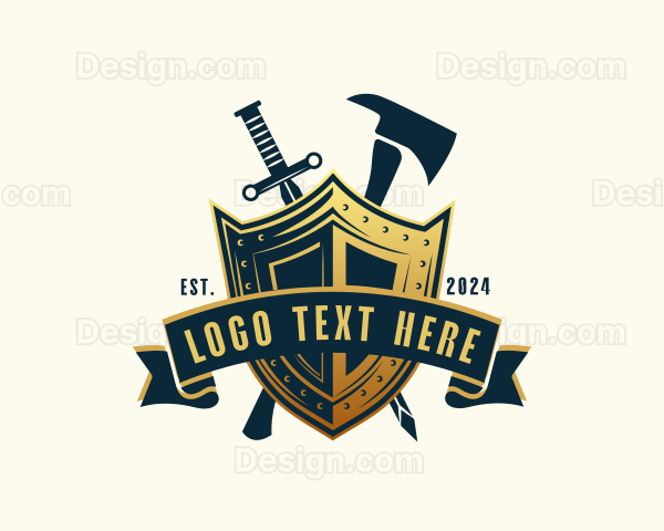 Weaponry Sword Axe Logo