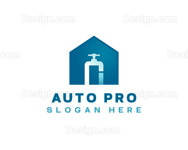 Faucet Plumbing House Logo