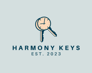 Time Clock Keys logo design