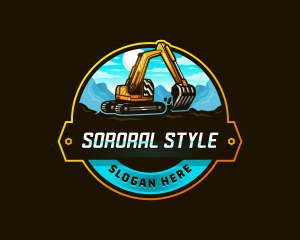 Excavator Mining Contractor logo design