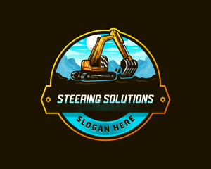 Excavator Mining Contractor logo design