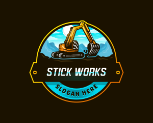 Excavator Mining Contractor logo design