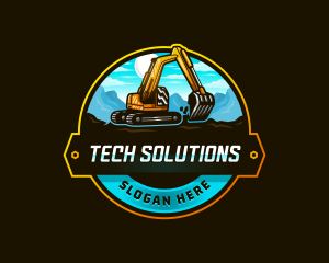 Excavator Mining Contractor logo design