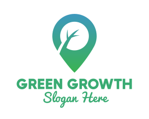 Green Tree Pin logo design