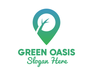 Green Tree Pin logo design