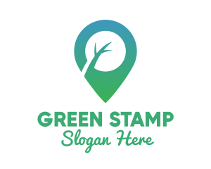 Green Tree Pin logo design