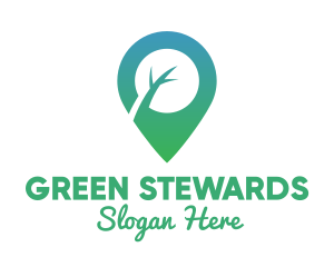 Green Tree Pin logo design