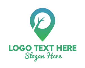 Positioning - Green Tree Pin logo design
