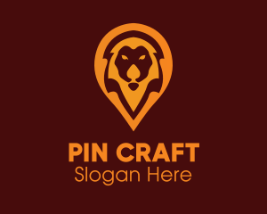 Lion Location Pin logo design