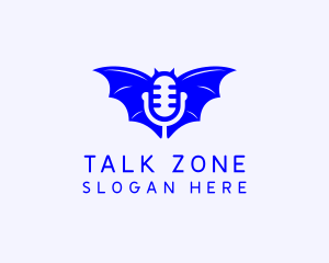 Microphone Podcast Wings logo design