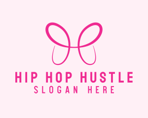 Pink Butterfly Letter H logo design