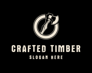 Wooden Axe Badge logo design