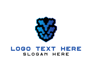 Pixel Lion Head logo