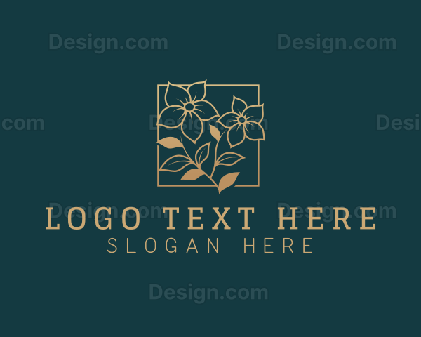 Gold Bloom Flower Logo