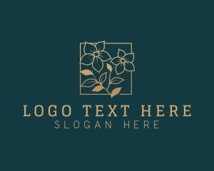 Gold Bloom Flower  logo