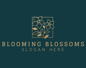 Gold Bloom Flower  logo design