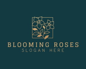 Gold Bloom Flower  logo design