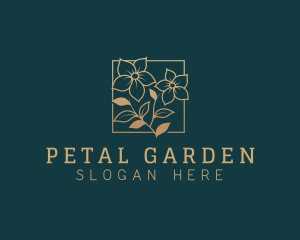 Gold Bloom Flower  logo design