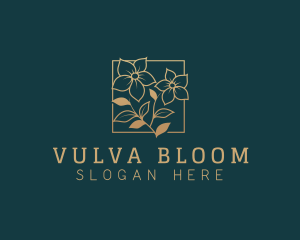 Gold Bloom Flower  logo design