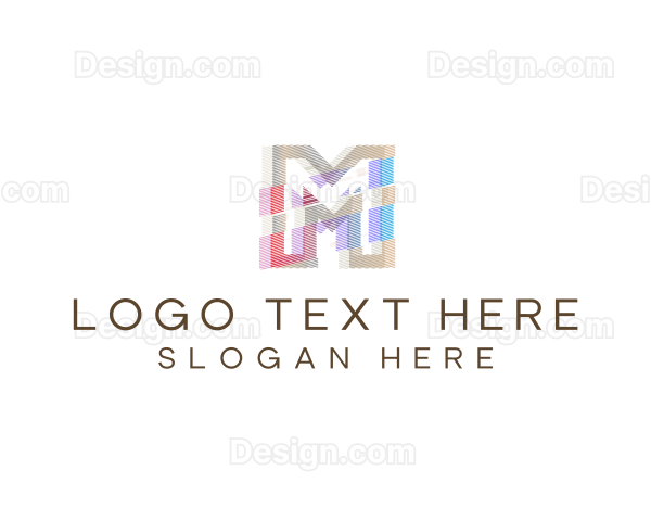 Gradient Glitch Letter M Logo