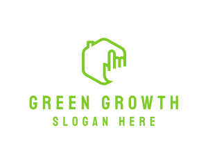 Green Hand Real Estate logo design