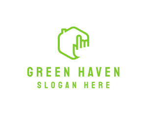 Green Hand Real Estate logo design