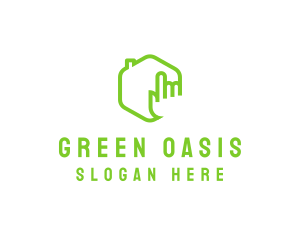 Green Hand Real Estate logo design