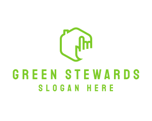 Green Hand Real Estate logo design