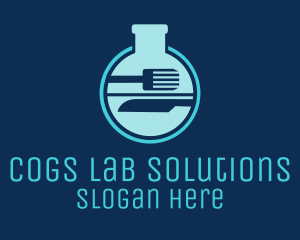 Lab Flask Cutlery logo design