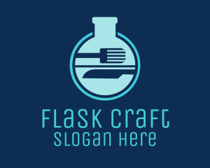 Lab Flask Cutlery logo design