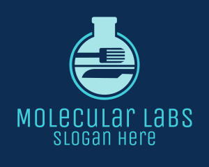 Lab Flask Cutlery logo design