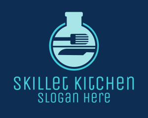 Lab Flask Cutlery logo design