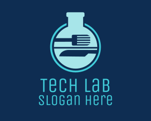 Lab Flask Cutlery logo design